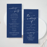 Boho Chic Royal Blue Tea Length Wedding Program<br><div class="desc">This boho chic royal blue tea length wedding program is perfect for a minimalist wedding ceremony. The bold dark blue modern bohemian design features simple rustic calligraphy with a unique yet classic style. Personalise your wedding program with you names, wedding date, location, order of service, wedding party and optional in...</div>