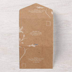 Boho Chic Rustic Modern Custom Wedding Photo All In One Invitation