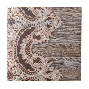boho chic Rustic Western Country Barn Wood Lace Tile