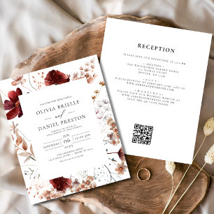 Boho Chic Rustic Wildflower Wedding Invitation Flyer