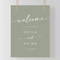 Boho Chic Sage Green DIY Wedding Welcome Sign