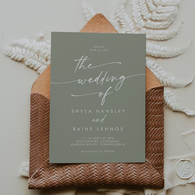 Boho Chic Sage Green The Wedding Of Invitation (Creator Uploaded)