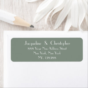 Boho Chic Sage Green Wedding Return Address       Label