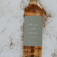 Boho Chic Sage Green Wedding Wine Labels