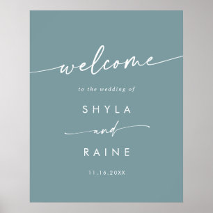 Boho Chic Seafoam Teal DIY Wedding Welcome Sign