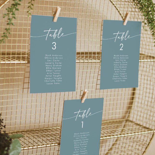 Boho Chic Seafoam Teal Hanging Seating Chart Invitation (Creator Uploaded)