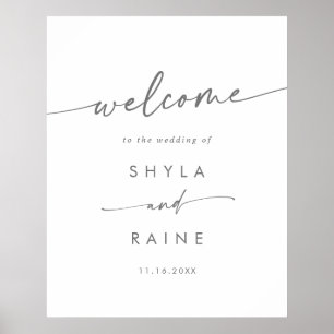 Boho Chic Silver Grey DIY Wedding Welcome Sign