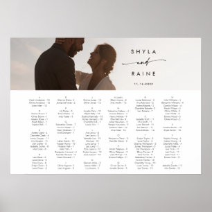 Boho Chic Silver Grey Picture Seating Chart