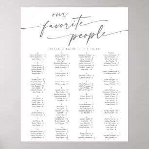 Boho Chic Silver Grey Printable Seating Chart
