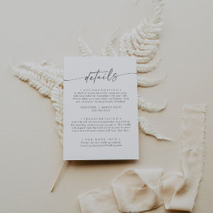 Boho Chic Silver Grey Wedding Details Enclosure Card