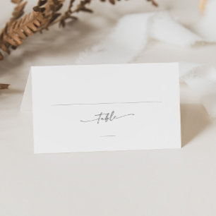Boho Chic Silver Grey Wedding Folded Place Card