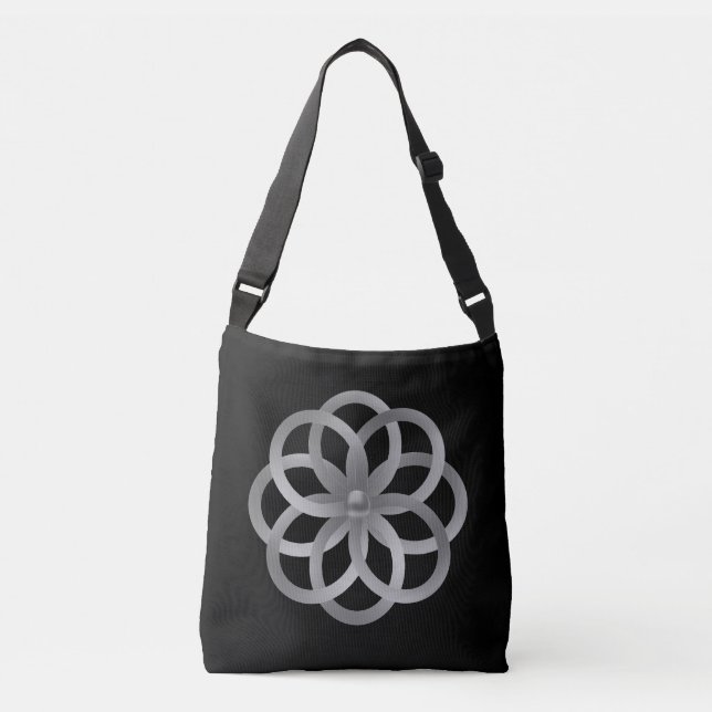 Boho Chic Silver Mandala Crossbody Bag (Front)