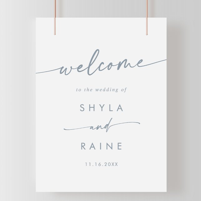 Boho Chic Slate Blue DIY Wedding Welcome Sign (Creator Uploaded)