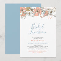 Boho Chic Spring Floral Bridal Luncheon Shower Inv