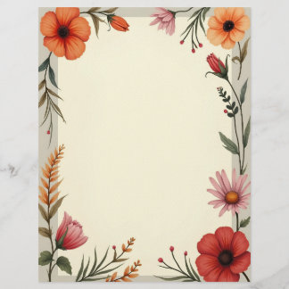 Boho Chic Stationery Paper Custom Letterhead