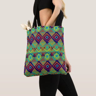 Boho Chic Style African Mud Cloth Inspired Tote Bag