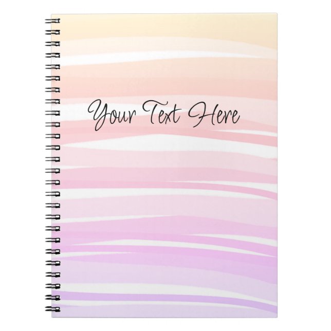 Boho Chic Sunset Ombre Colourful Abstract Lines Notebook (Front)