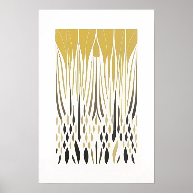 Boho Chic Symmetry Line Art Poster (Front)