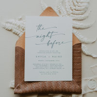 Boho Chic Teal and White Rehearsal Dinner Invites