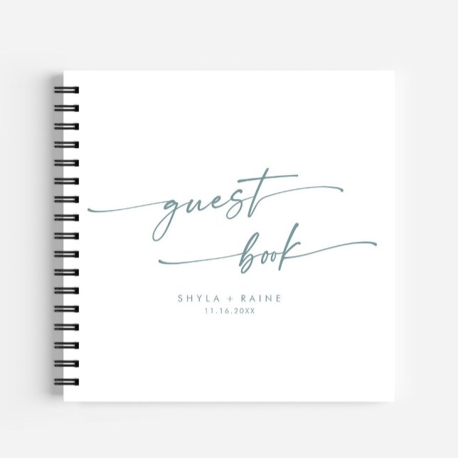 Boho Chic Teal and White Wedding Guest Book (Creator Uploaded)