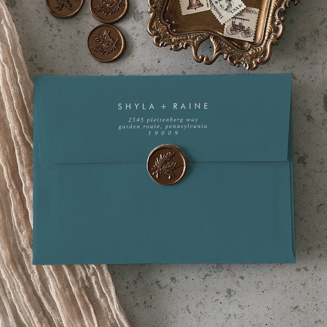 Boho Chic Teal Blue Wedding Envelopes (Creator Uploaded)