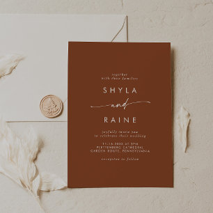 Boho Chic Terracotta Casual Wedding Invitation