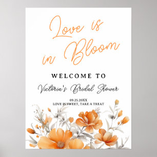 Boho Chic Terracotta Floral Bridal Shower Welcome Poster