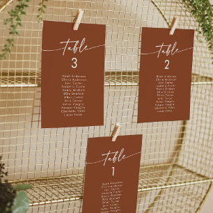 Boho Chic Terracotta Hanging Seating Chart Invitation
