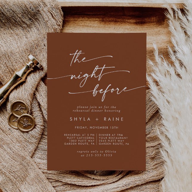 Boho Chic Terracotta Rehearsal Dinner Invites (Creator Uploaded)