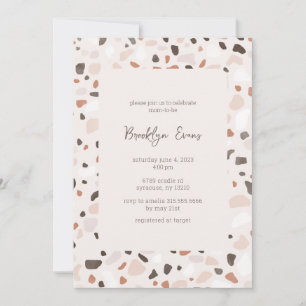 Boho Chic Terrazzo Baby Shower Invitation 