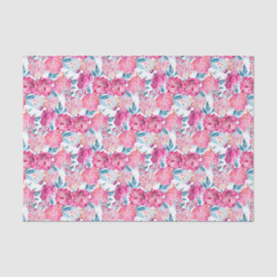 Boho Chic Tropical Pink Floral Pattern Tissue Paper