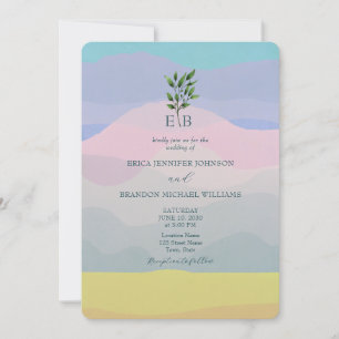 Boho Chic Unique Colourful Wedding Invitation