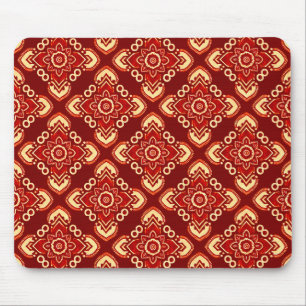 Boho Chic Vintage Floral Pattern Mouse Pad