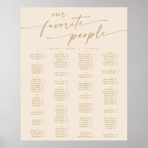 Boho Chic Vintage Gold Printable Seating Chart