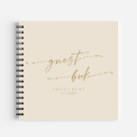 Boho Chic Vintage Gold Wedding Guest Book<br><div class="desc">This boho chic vintage gold wedding guest book is perfect for a minimalist wedding. The neutral gold and ivory cream modern bohemian design features simple rustic calligraphy with a unique yet classic style.

Personalise your guestbook cover with your names and wedding date.</div>