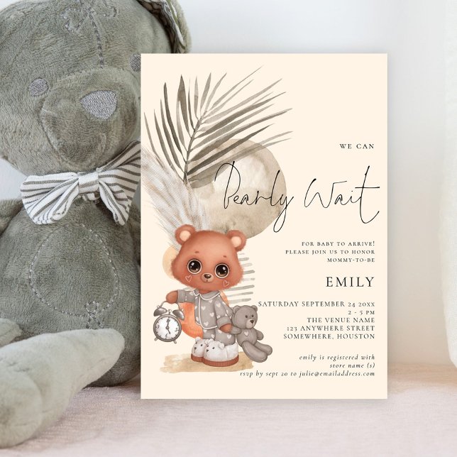 Boho Chic We Can Bearly Wait Baby Shower Invitation (Creator Uploaded)