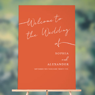 Boho Chic Wedding Acrylic Sign Welcome .