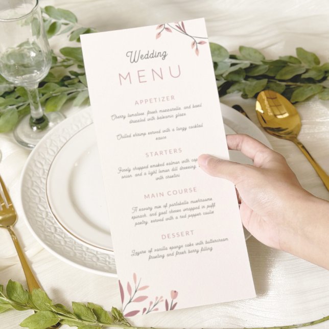 Boho chic wedding menu red branches red (Creator Uploaded)