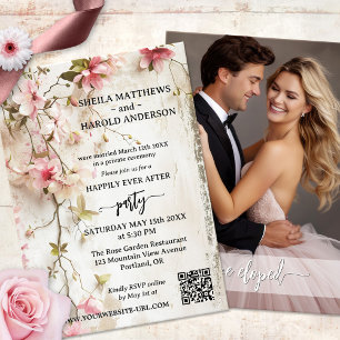 Boho Chic Wedding Reception Only Elopement  Invitation