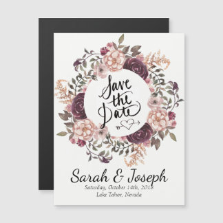 Boho Chic Wedding Save The Date Magnet
