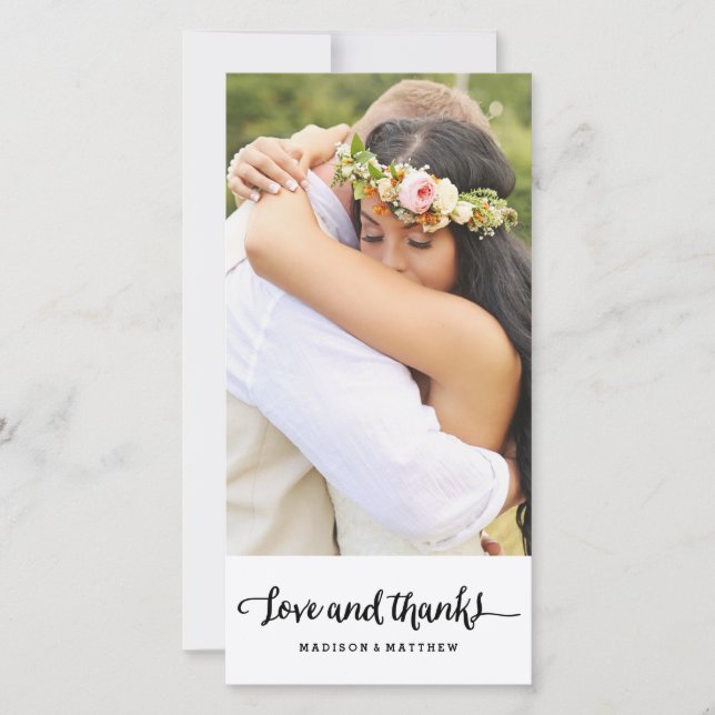 Boho Chic | Wedding Thank You Photo Card (Front)