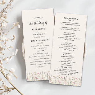 Boho Chic Wedding with Beige Flowers Program