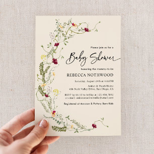 Boho Chic Wildflower Baby Shower Invitation