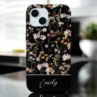 Boho Chic Wildflower Black Floral Elegant