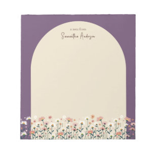 Boho Chic Wildflower Border Arch Notepad