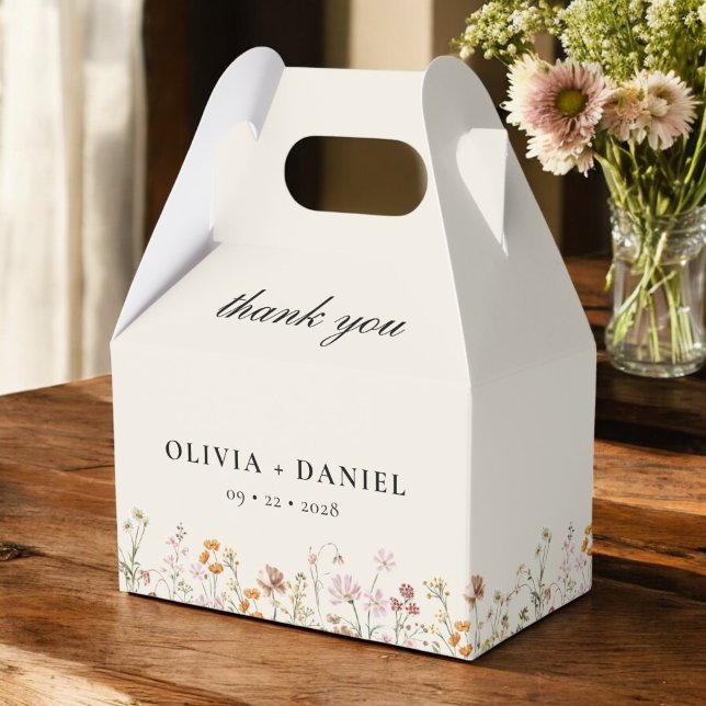 Boho Chic Wildflower Garden Bloom Wedding Favour Box (Creator Uploaded)