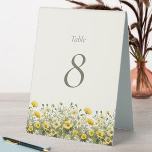 Boho Chic Wildflower Table Tent Sign