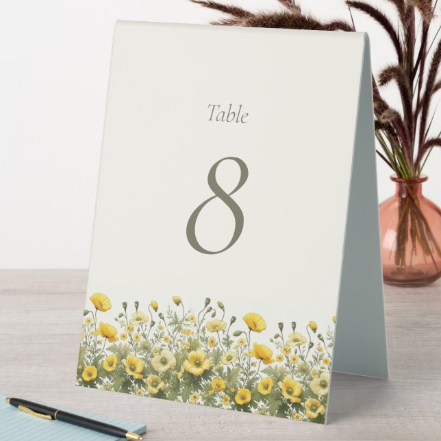Boho Chic Wildflower Table Tent Sign (In SItu (Table))