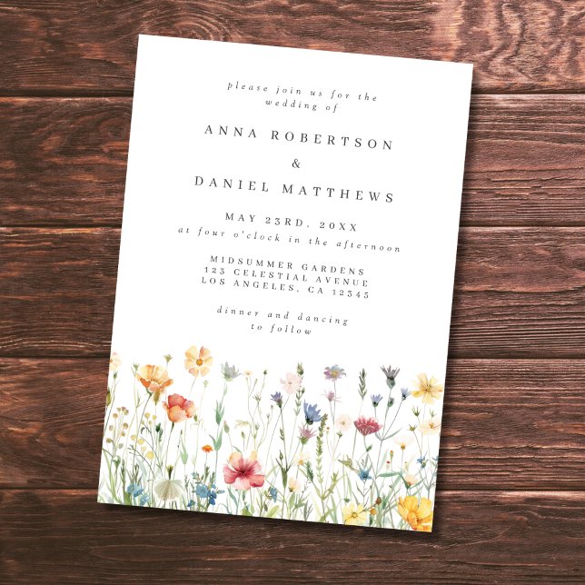 Boho Chic Wildflower Wedding Invitation (Creator Uploaded)
