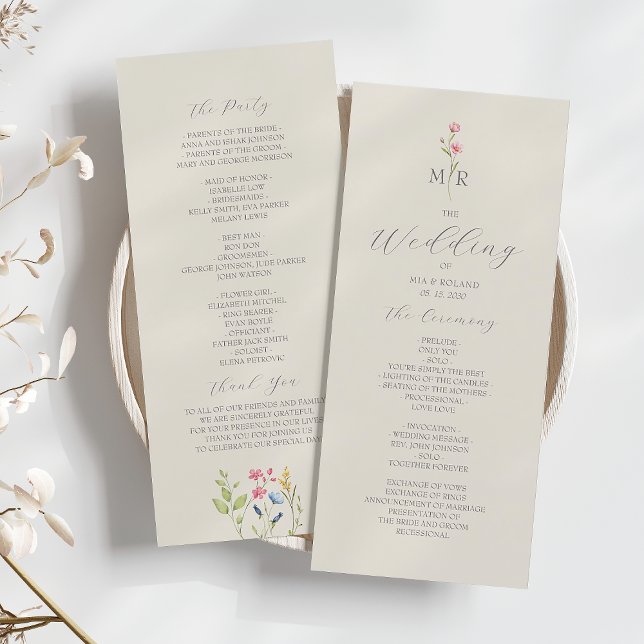Boho Chic Wildflower Wedding Program (Creator Uploaded)